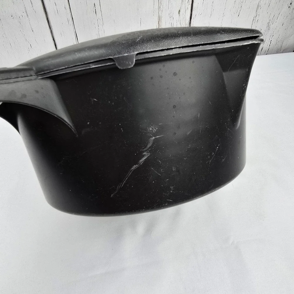 Pampered Chef Large 8 Cup 2 Qt Micro Cooker Microwave Steamer Strainer Lid Black